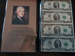 2003,  1 Set,  Uncut Sheet Of Four,  $2 Certified World Reserve Monetary Exchange
