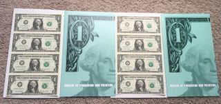 2003 & 2003a Uncut Sheet Of 1 Dollar Bills - Bureau Of Engraving & Printing