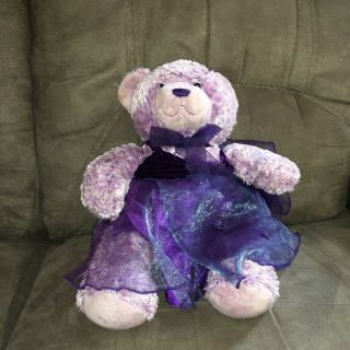 Build A Bear Purple Marled Teddy Bear Plush Stuff Animal