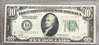 Series 1928 B $10 Ten Dollar Federal Reserve Gold Certificate Fr 2002d Ba33
