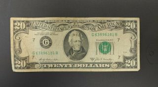 1969 Us $20 Dollar Bill Series A
