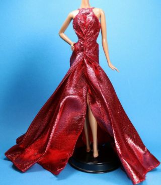Pink Label Barbie Metallic Red Holiday 2017 Dress For Basic Model Muse Doll