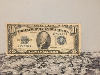 1934 United States $10 Dollar Silver Certificate Note