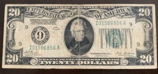 Series 1928 $20 Twenty Dollar Bill Federal Reserve Note - Gold Clause - Minneapolis