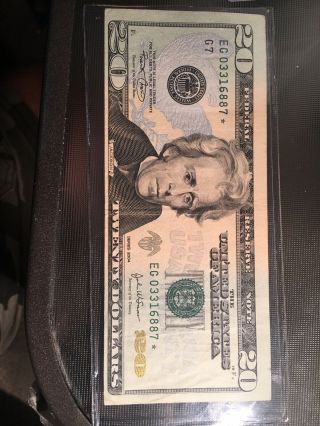 2004 $20 Dollar Bill Star Note Error Cut
