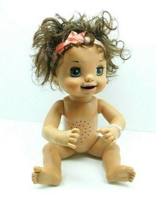 Hasbro 2007 Baby Alive Baby Doll Learn To Potty Hispanic Bilingual Brown Hair