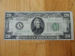 $20 1934 Twenty Dollars Federal Reserve Note Bill Currency