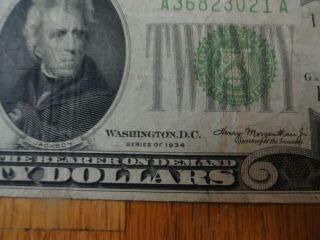 $20 1934 Twenty Dollars Federal Reserve Note Bill Currency 2
