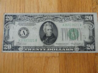 $20 1934 Twenty Dollars Federal Reserve Note Bill Currency 3