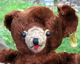 Black Button Eyes Vintage / Antique Character Toy Stuffed Plush Teddy Bear Toy