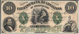 1860 $10 Shreveport Citizen 