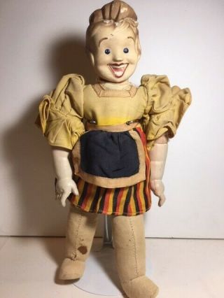 Unica Liberated Belgium Doll 13 " Plaster And Cloth 1945