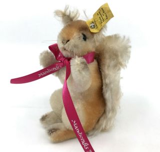 Steiff Possy Red Squirrel Mohair Plush 14cm 5.  5in Id Button Tag 1960s Vintage