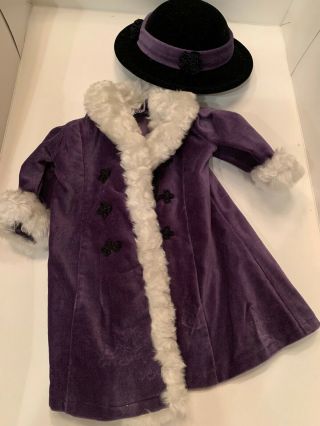 American Girl Doll Purple Coat And Hat
