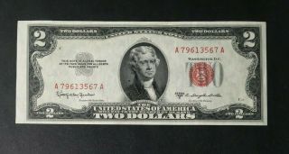 1953 C Red Seal Note 2.  00 Dollar Bill Federal Reserve Uncirculated