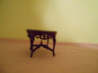 Dollhouse Miniature 1:12 3 Inch Round Table With Fancy Apron And Legs