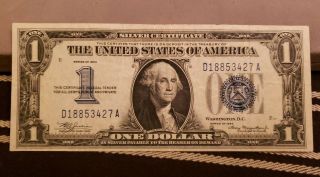 1934 Us $1 Silver Certificate - Funny Back -