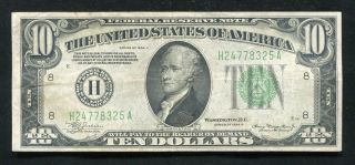 1934 - A $10 Ten Dollars Frn Federal Reserve Note St.  Louis,  Mo Very Fine,  (f)
