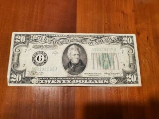 1934 A $20 Twenty Dollar Federal Reserve Note