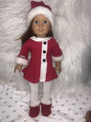 American Girl With Christmas Outfit 18” Doll Euc