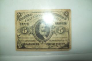 U.  S.  TREASURY March 3rd 1863 Fractional Currency 5 Cents 2