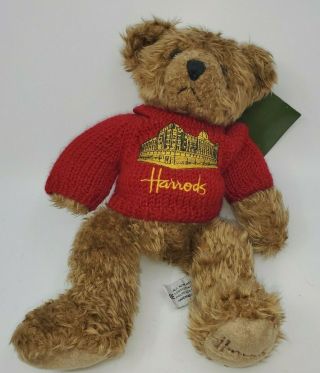 Harrods Plush Bear Red Sweater Stuffie