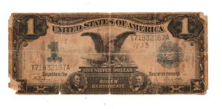 Us 1899 Series $1 Dollar Silver Certificate Black Eagle