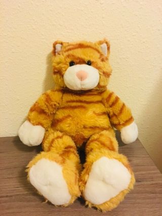 Build A Bear Babw Plush Orange Striped Tabby Cat 17 " Retired Plush