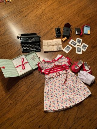American Girl Kit Reporter Dress Outfit,  Typewriter & Reporter Set