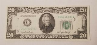 West Point Coins 1950 $20 Federal Reserve Note ' C ' Philadelphia Choice BU 2