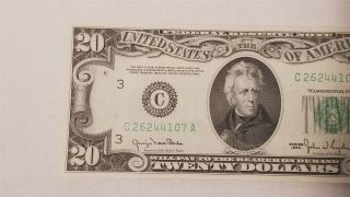 West Point Coins 1950 $20 Federal Reserve Note ' C ' Philadelphia Choice BU 3