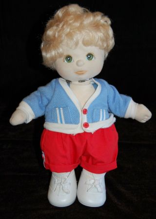 Mattel My Child Boy Doll Blonde Hair Green Eyes Blue Complete Outfit 2