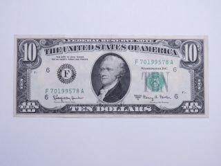 1963 - A $10 Federal Reserve Note Frn - Atlanta
