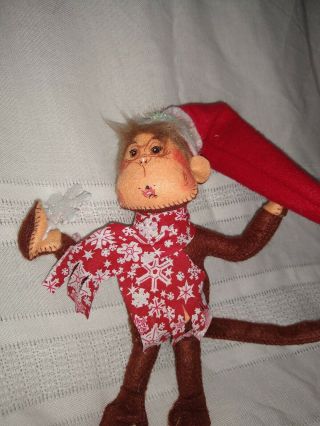 2009 Annalee 8 " Snowflake Monkey Scarf Doll Figure Christmas