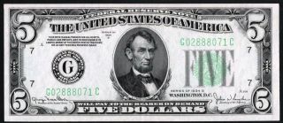 Fr.  1960 - G $5 1934d Federal Reserve Note About Uncirculated