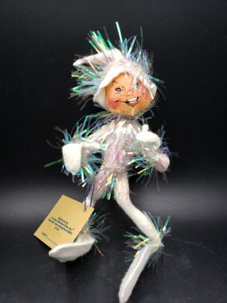 Annalee Doll 1994 Jack Frost Elf White With Tinsel Tags 7854