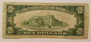 1934 - A $10 Federal Reserve Star Note Ten Dollars Green Seal 2