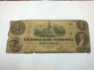 Tn1610 - 03 1856 $1 The Exchange Bank Of Tennessee - Murfreesboro,  Tennessee Note