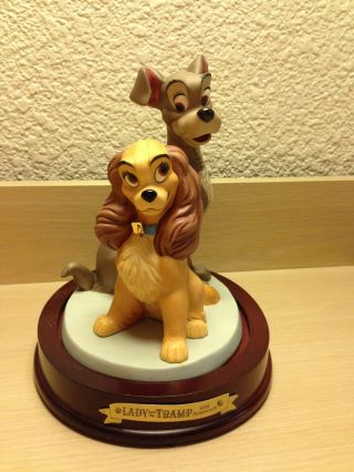 Disney 50th Anniversary Lady And The Tramp Porcelain Figurines W Base