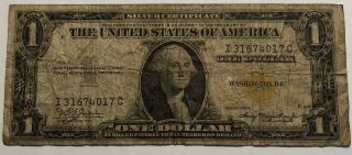 1935 - A $1 One Dollar North Africa Wwii Emergency Silver Certificate Yellow Seal