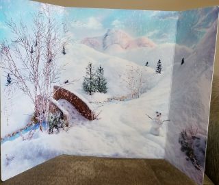 American Girl Doll Winter Fun Snow Scene Backdrop Background Foldable