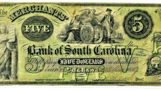 $5 " South Carolina " 1800 