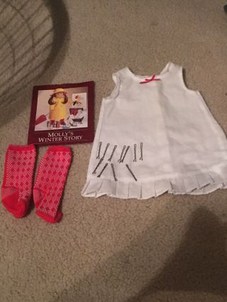 American Girl Doll Molly’s Undies Set Retired Slip Socks Bobby Pins Booklet
