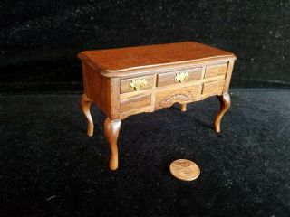 Dollhouse Miniatures Wooden Office Desk Table 1:12