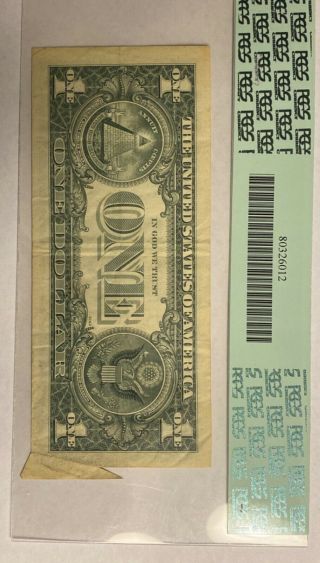 1974 $1 Federal Reserve Note ERROR cutting error very fine 30 3