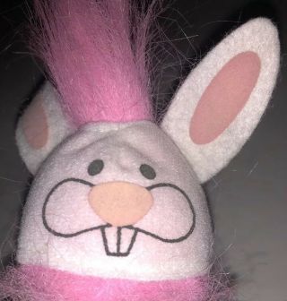 Russ Troll Doll 6” Soft Body Pink Hair Brown Eyes Easter Bunny 3