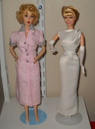 2 Celebrity Barbie Dolls - Doris Day And Vivian Vance As Ethel Mertz - Displayed
