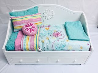 American Girl Trundle Bed And Bedding Set For 18 " American Girl Doll