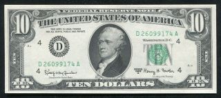 1963 - A $10 Frn Federal Reserve Note Cleveland,  Oh Gem Uncirculated (d)