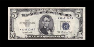 1953 United States Silver Certificate $5 Consecutive 1 Of 2 ( (gem Unc))